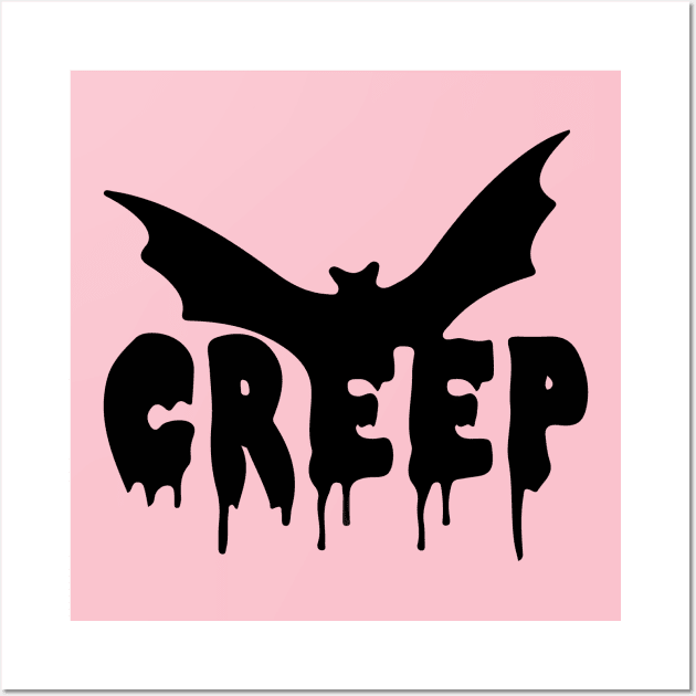 Creep Bat Gothic Aesthetic Grunge Vampiric Punk Halloween Wall Art by Prolifictees